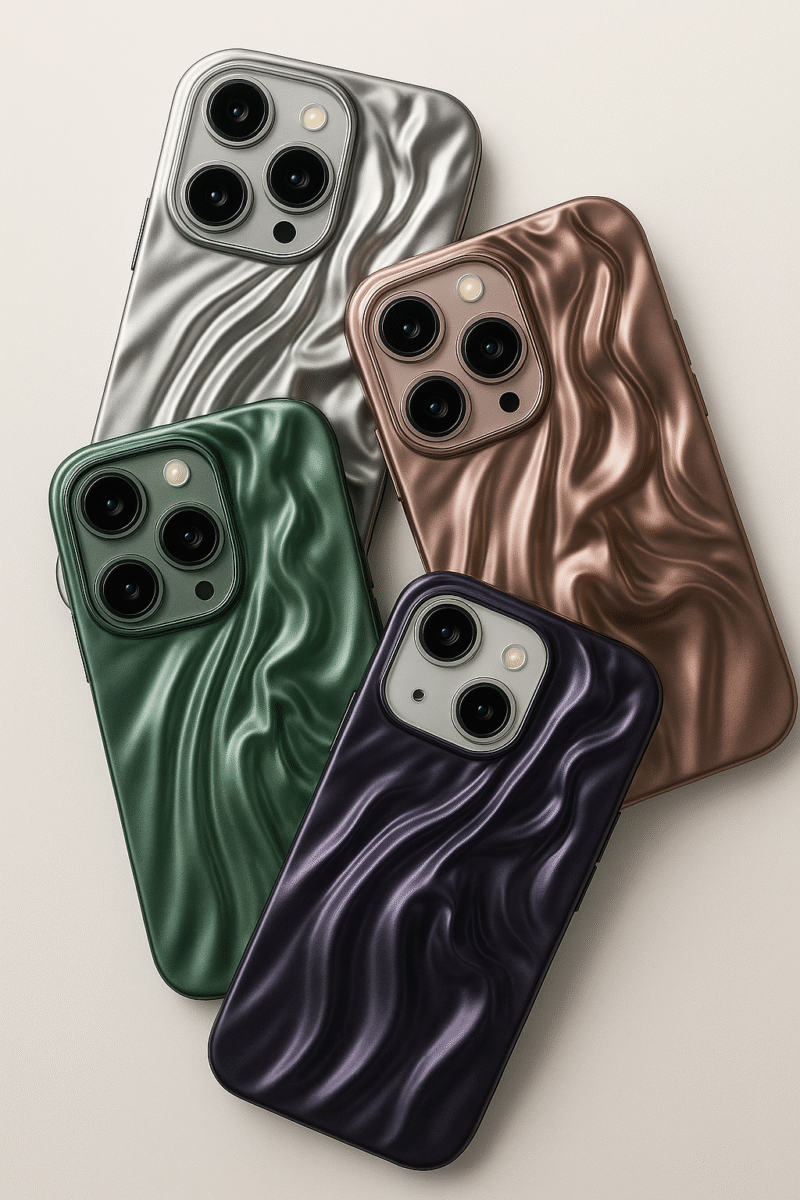 iPhone 15 Back Cover in Royal Purple | Sculpted Wave Texture with Shockproof Design & Sleek Fit - Image 6
