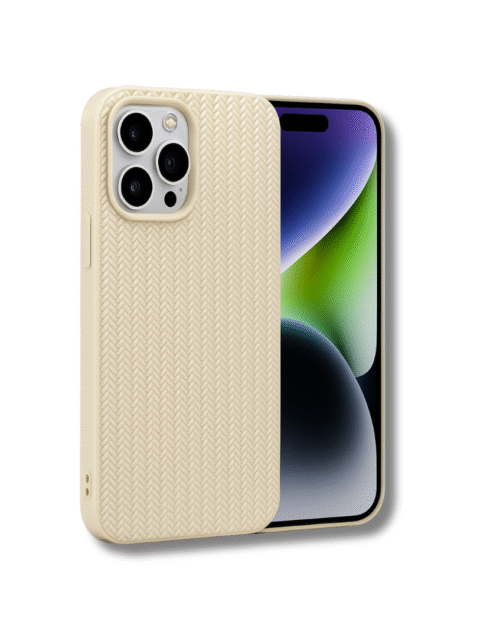 iphone 14 pro woven cream pattern cover sopraa