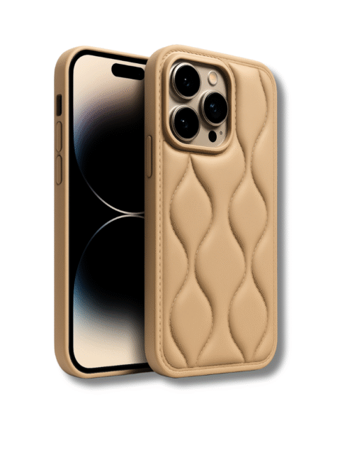 iPhone 14 pro leather puffer case sopraa