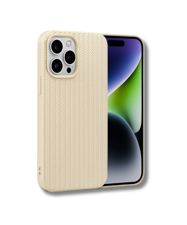 iphone 14 pro woven cream pattern cover sopraa