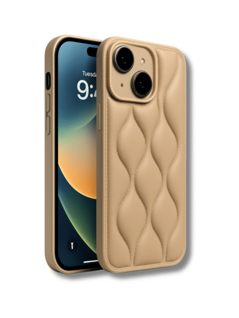 iPhone 15 leather puffer case sopraa