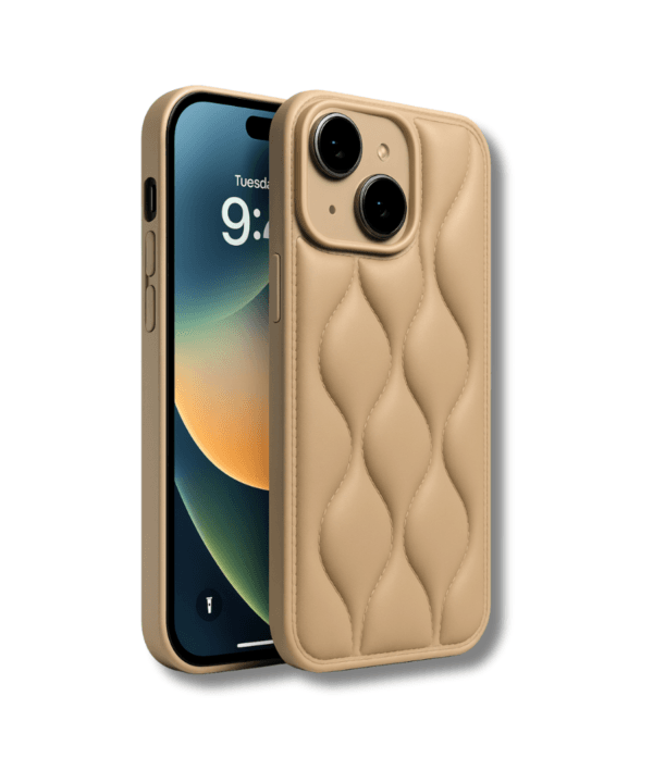 iPhone 15 leather puffer case sopraa