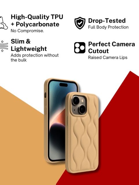 iPhone 15 pro leather puffer case sopraa