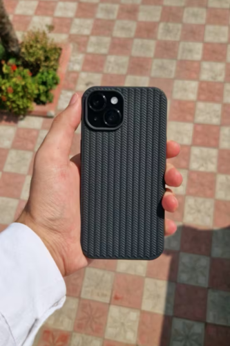 Woven Texture iPhone Case Durable and Stylish (Black) photo review