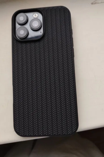 Woven Texture iPhone Case Durable and Stylish (Black) photo review
