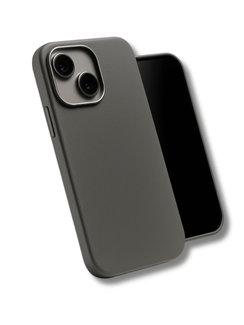 iphone 15 black grey leather case sopaa