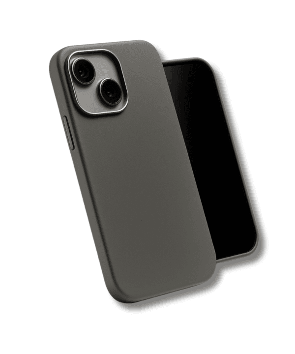 iphone 15 black grey leather case sopaa