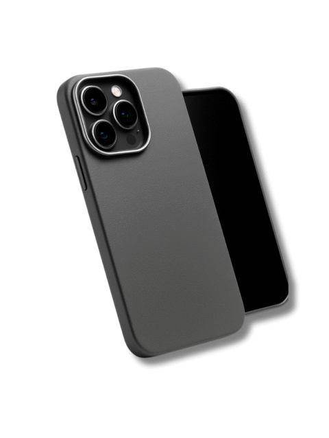 iphone 14 pro grey leather cover sopraa