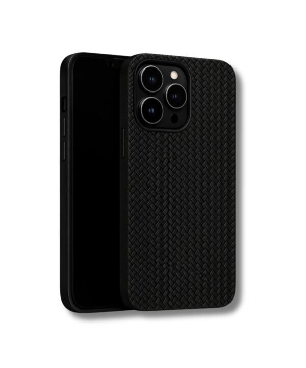 Woven Texture iPhone Case Durable and Stylish (Black)