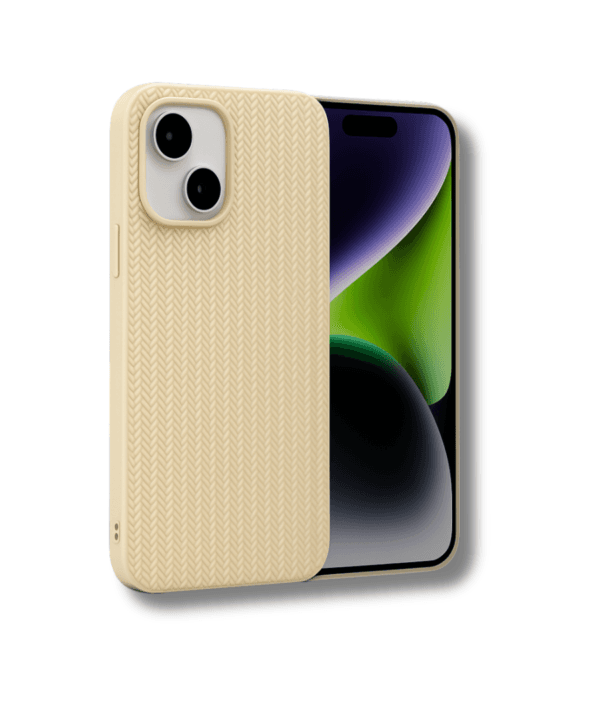 iphone 15 cream woven pattern cover sopraa