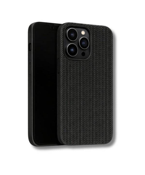 Woven Texture iPhone Case Durable and Stylish (Black)