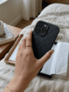 Matte Black Quilted Diamond Pattern Case
