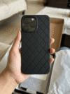 Matte Beige Quilted Diamond Pattern Case