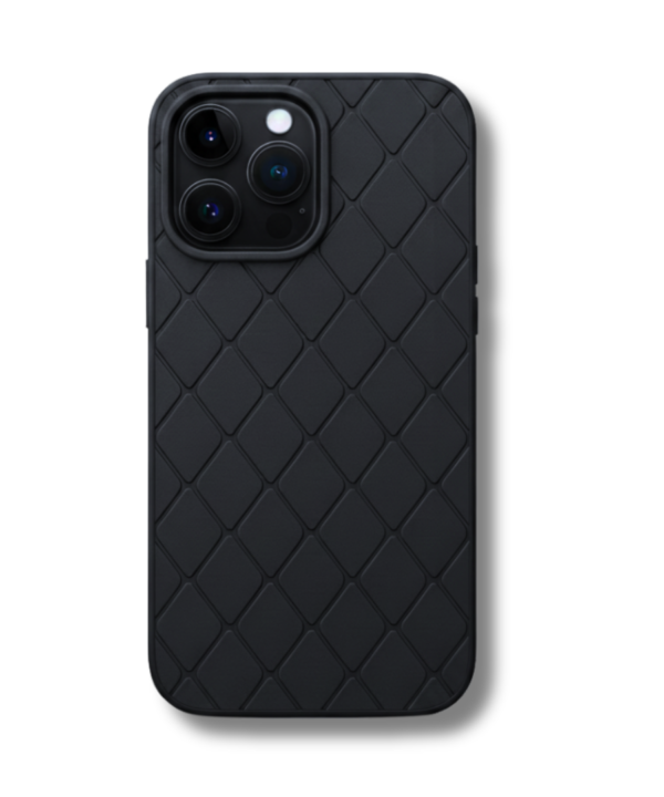 Matte Black Quilted Diamond Pattern Case