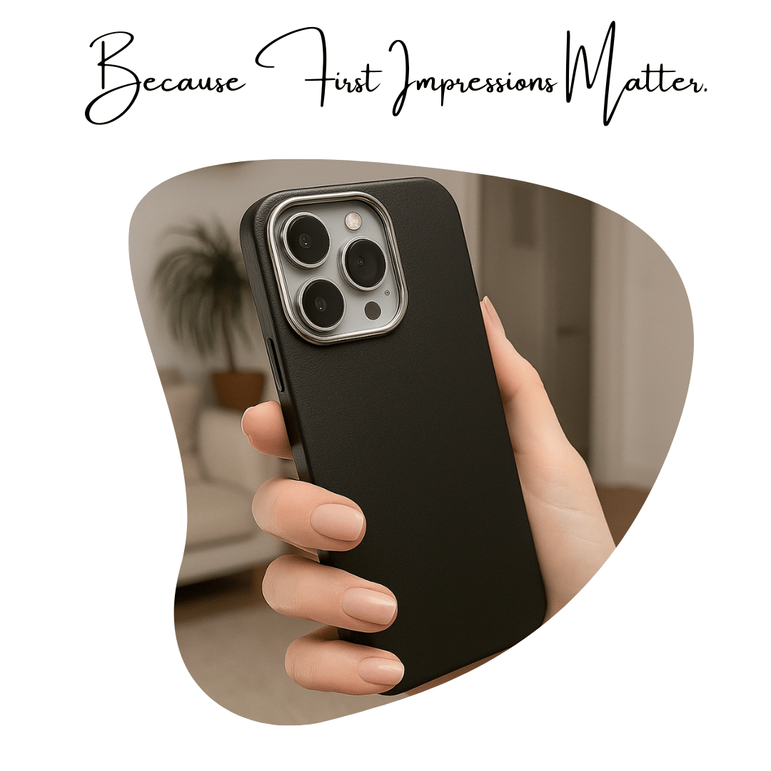 Luxury Slim Black Leather Protective Case - Image 5