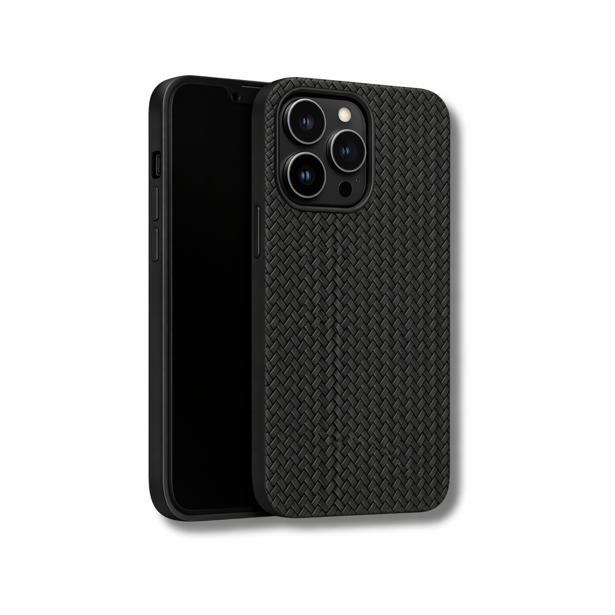 Woven Texture iPhone Case Durable and Stylish (Black)