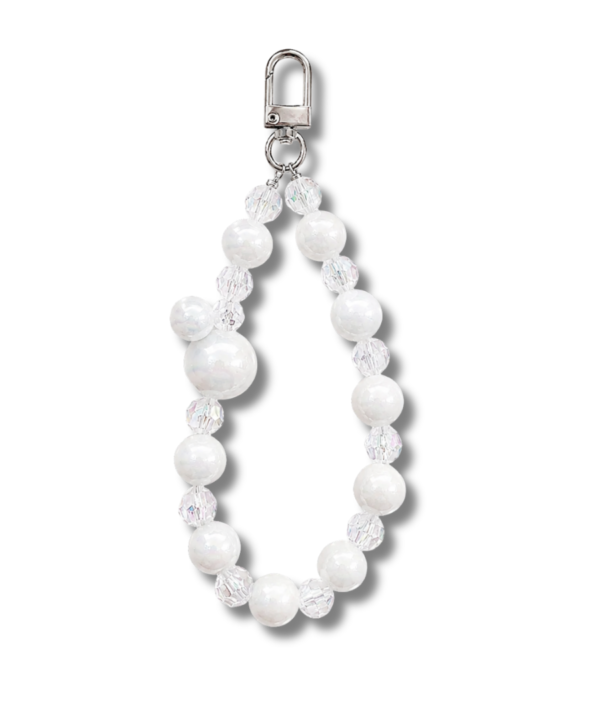 Pearl Crystal Beaded iPhone Chain Wrist Strap Phone Charm