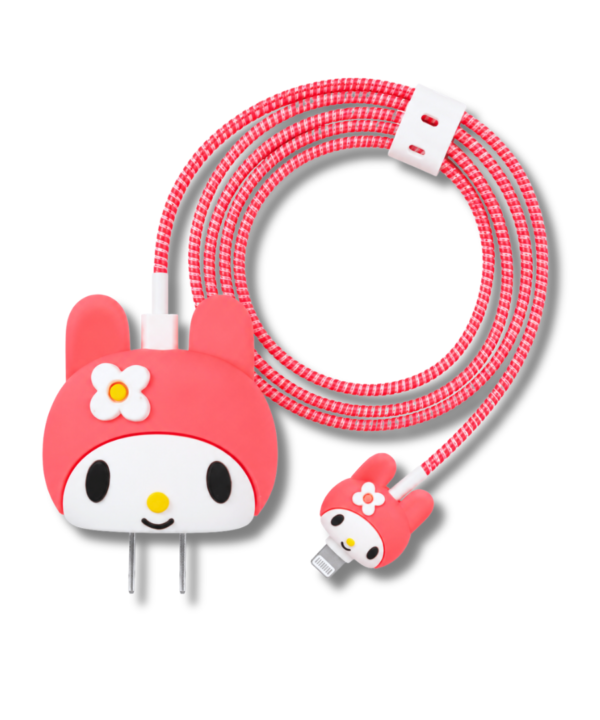 Pink Daisy Bunny iPhone Charger Protector