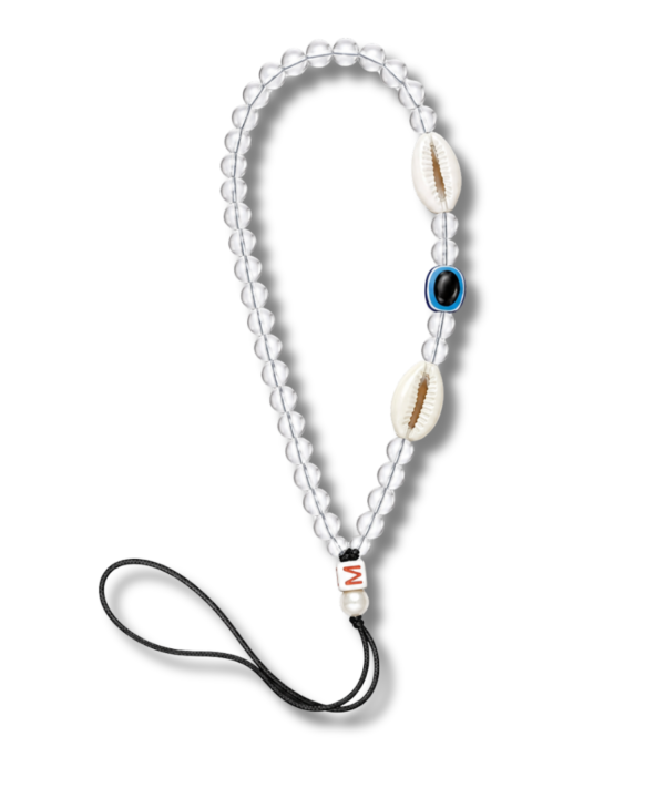 Cowrie Shell Evil Eye Crystal Bead iPhone Charm