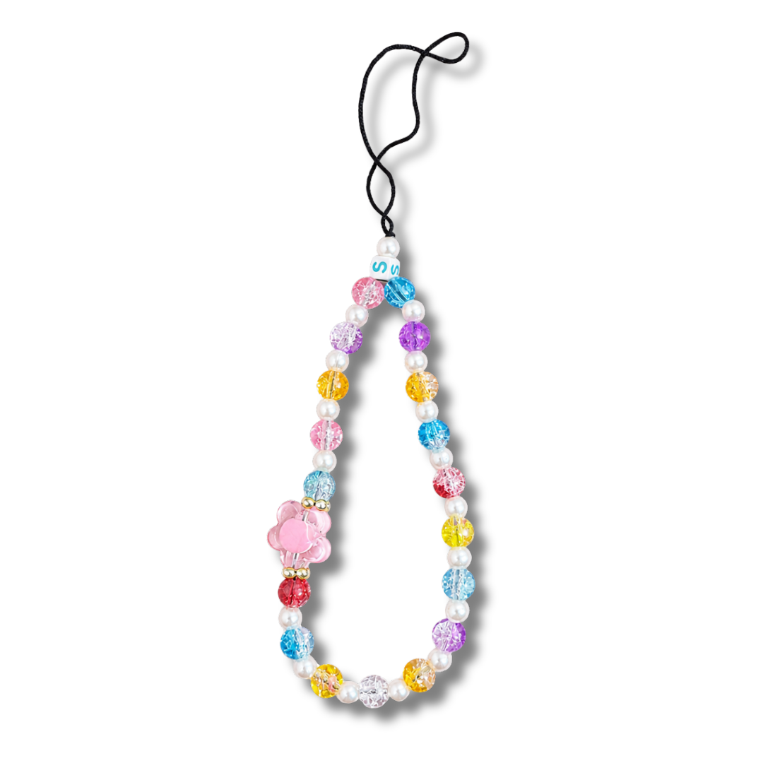Multicolor Crystal Pearl Flower iPhone Charm