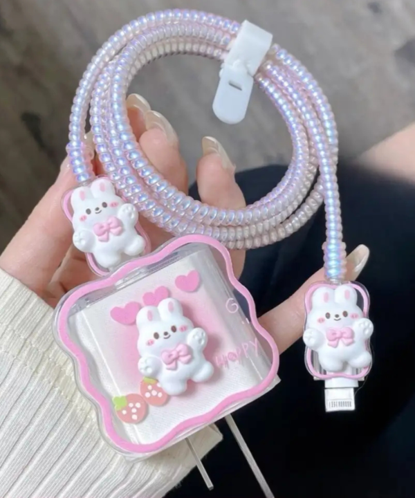 Strawberry Bunny Charger Protector Set
