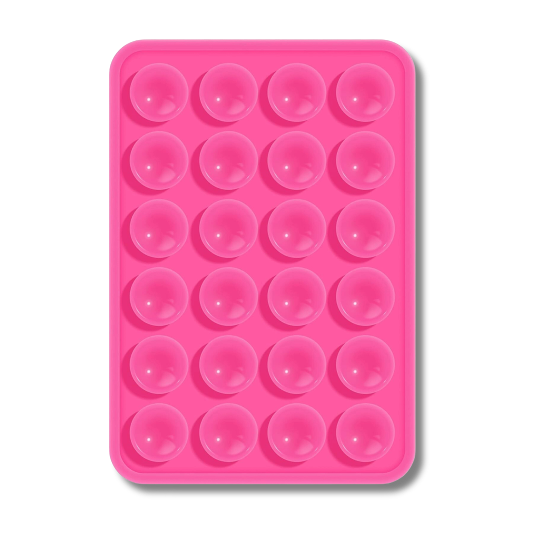 24 Grid Silicone Suction Cup Anti Slip Phone Grip Mat (Pink)