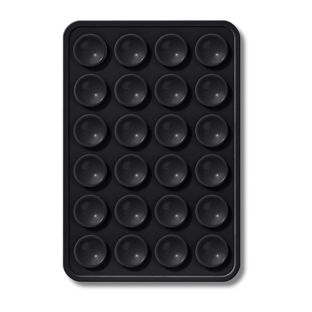 24 Grid Silicone Suction Cup Anti Slip Phone Grip Mat (Black)