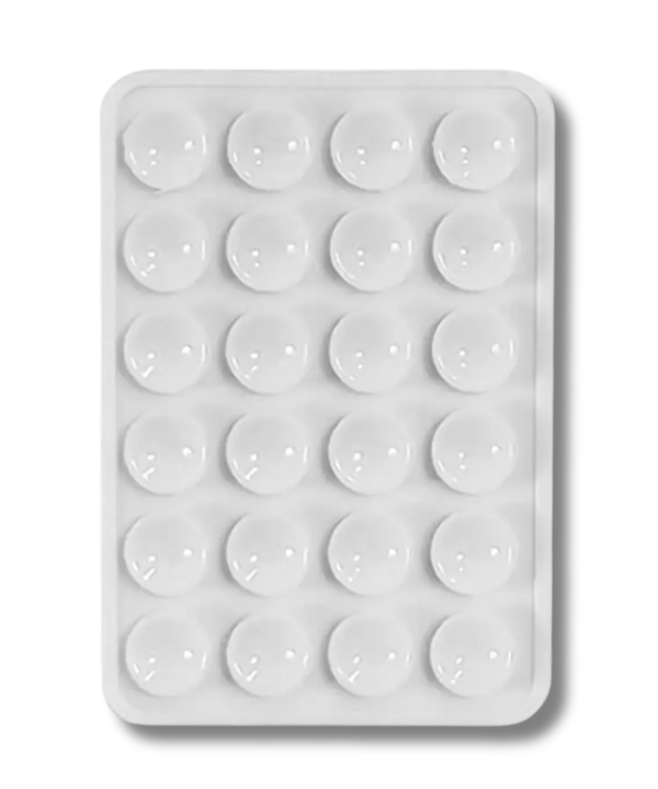 24 Grid Silicone Suction Cup Anti Slip Phone Grip Mat (White)