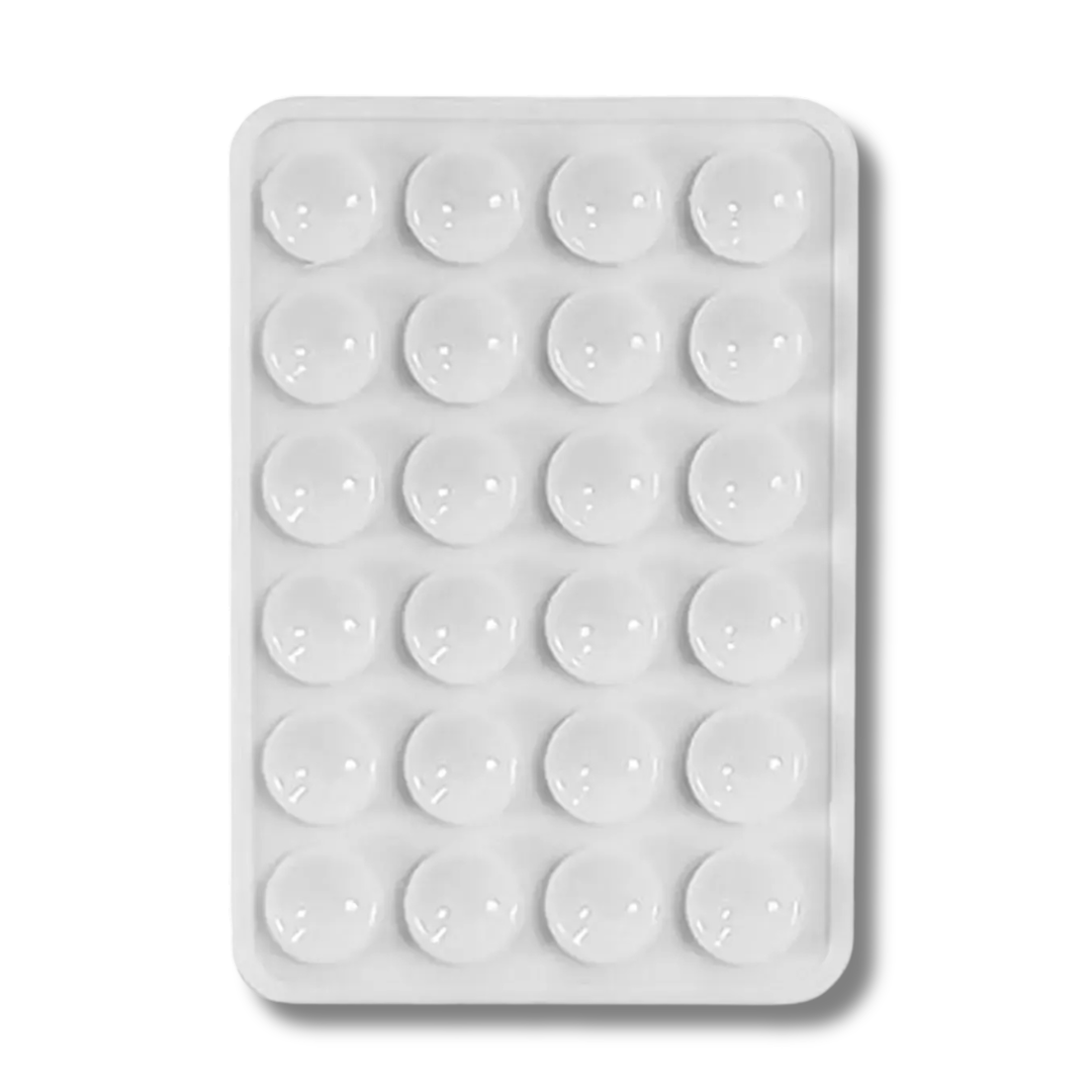 24 Grid Silicone Suction Cup Anti Slip Phone Grip Mat (White)