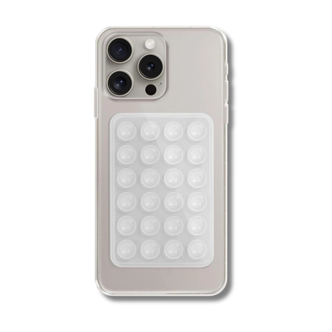 24 Grid Silicone Suction Cup Anti Slip Phone Grip Mat (Transparent)