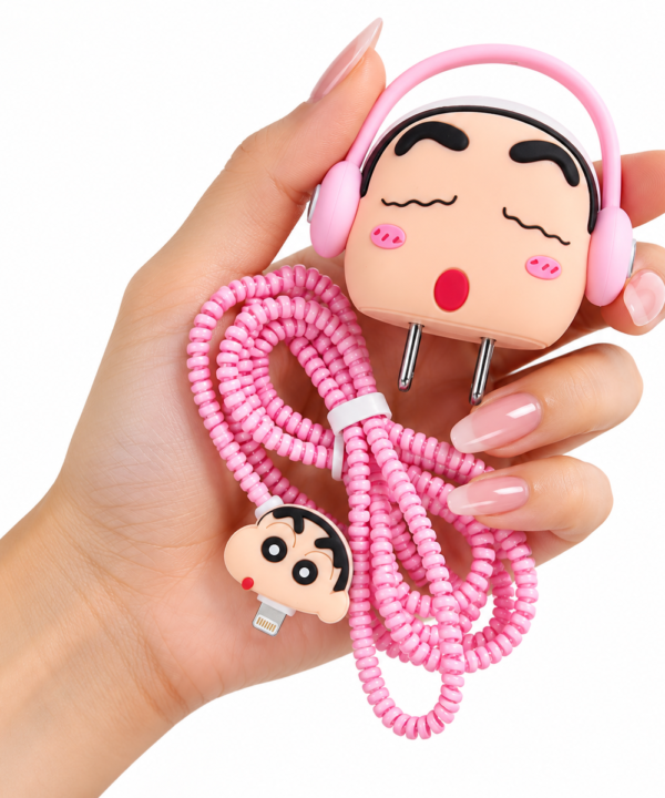 Shinchan Flower Charger Protector Set