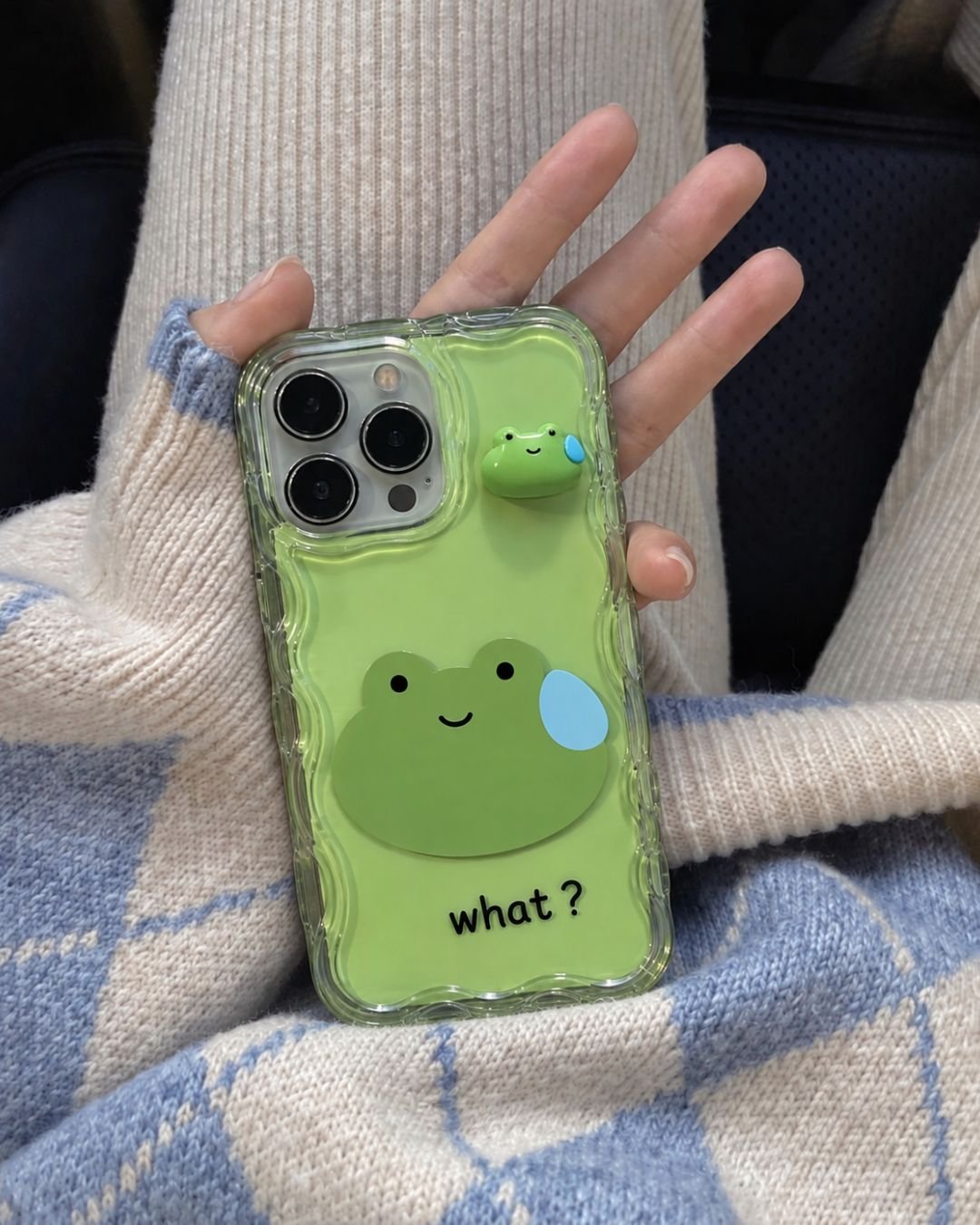 3D Frog Character Semi Transparent iPhone Case photo review