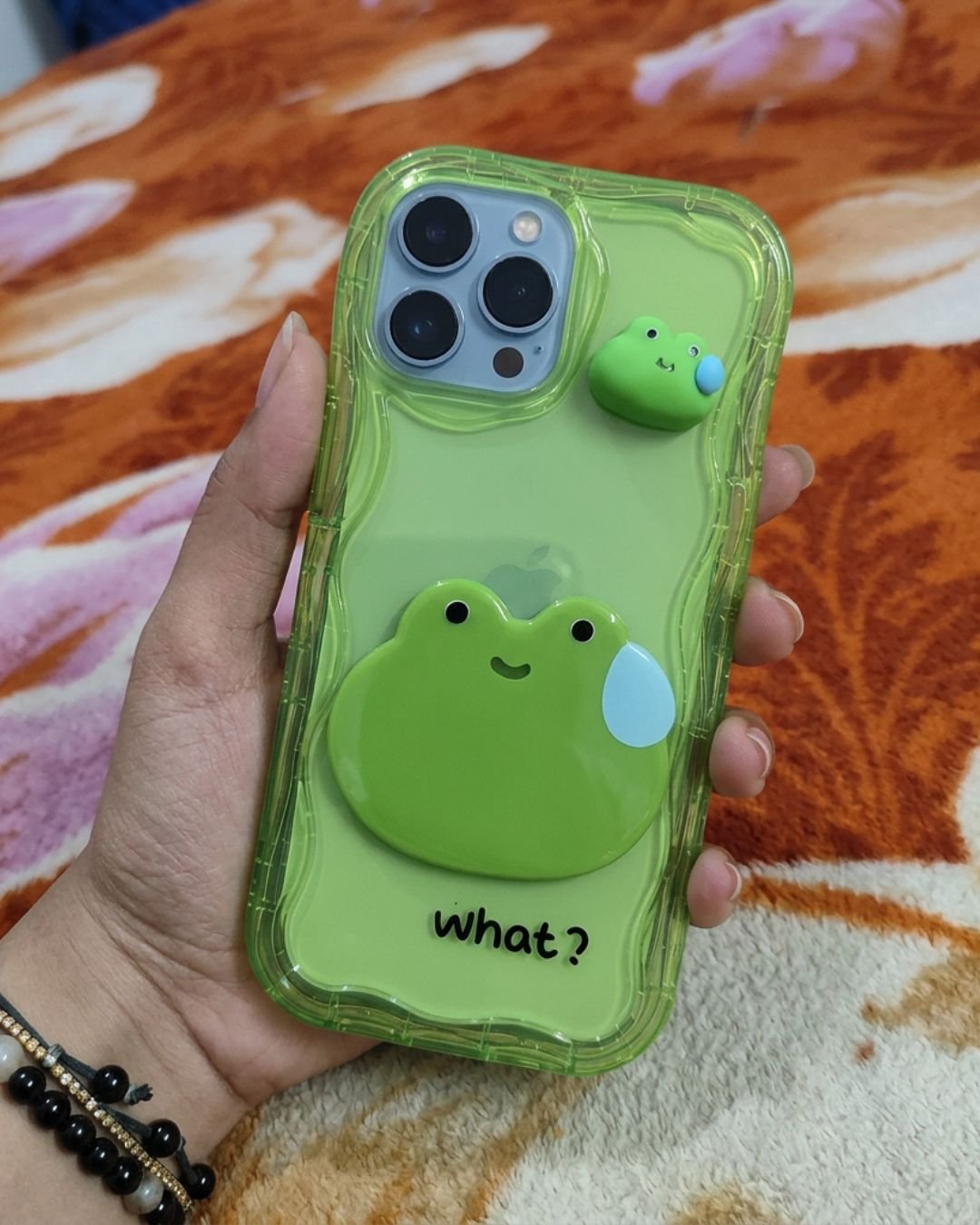 3D Frog Character Semi Transparent iPhone Case photo review