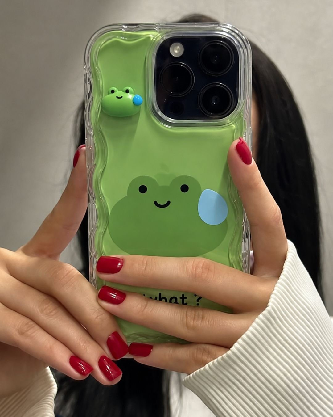 3D Frog Character Semi Transparent iPhone Case photo review