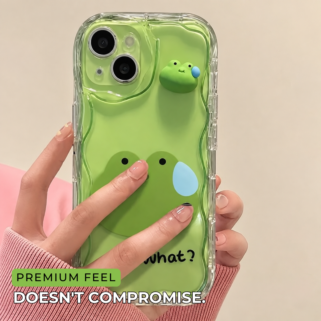 3D Frog Character Semi Transparent iPhone Case - Image 6