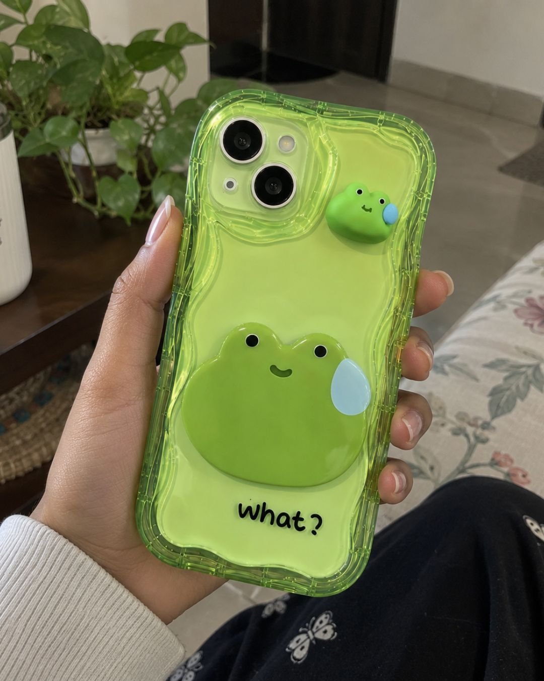 3D Frog Character Semi Transparent iPhone Case photo review
