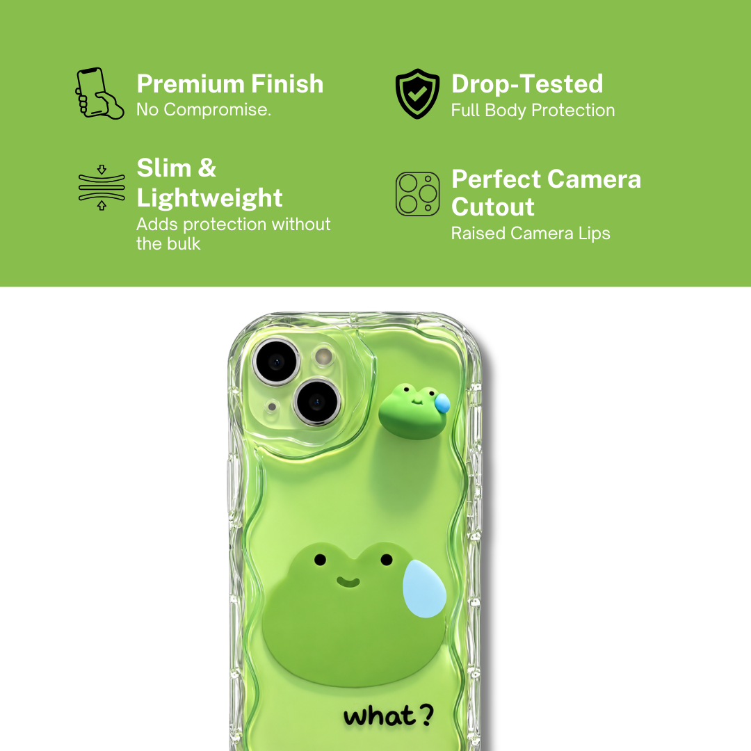 3D Frog Character Semi Transparent iPhone Case - Image 2